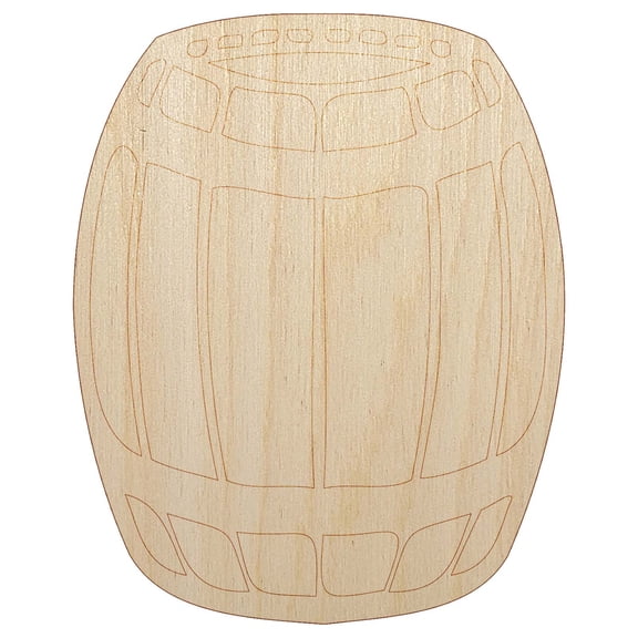 Wooden Barrel Wine Cask Storage Wood Shape Unfinished Piece Cutout Craft DIY Projects - 4.70 Inch Size - 1/8 Inch Thick