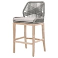 thumbnail image 1 of Wooden Barstool with Intricate Rope Weave Design, Gray and Brown- Saltoro Sherpi, 1 of 5