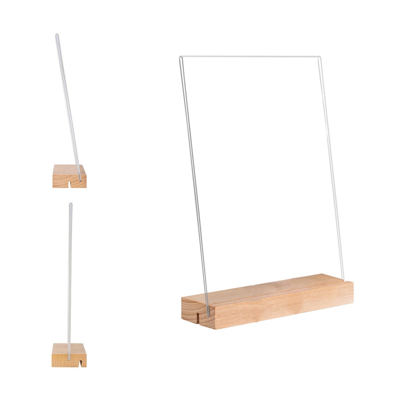 Wooden Base Acrylic Table Display Sign – Dual-Angle Design, Office ...