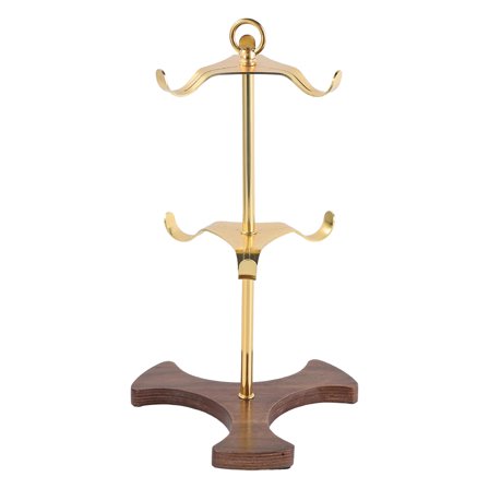 Wooden Base Coffee Mug Holder With 6 Hooks For Countertop Organization Wine Glass Hanger Kitchen Storage Accessory