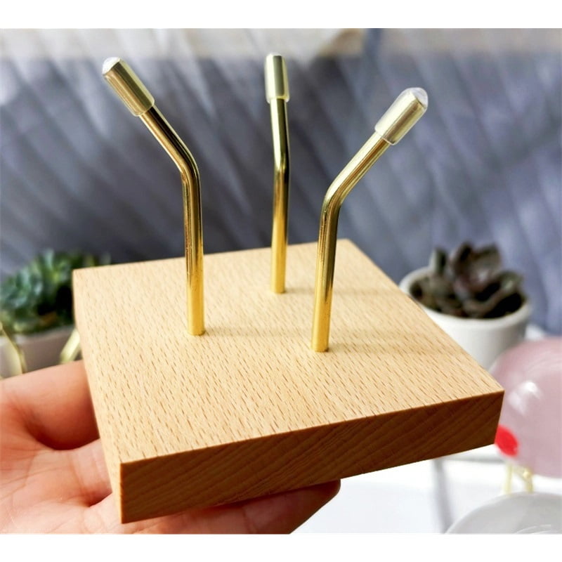 Wooden Base Decorative Display Pedestals ,Mineral Gem Display Stand ...