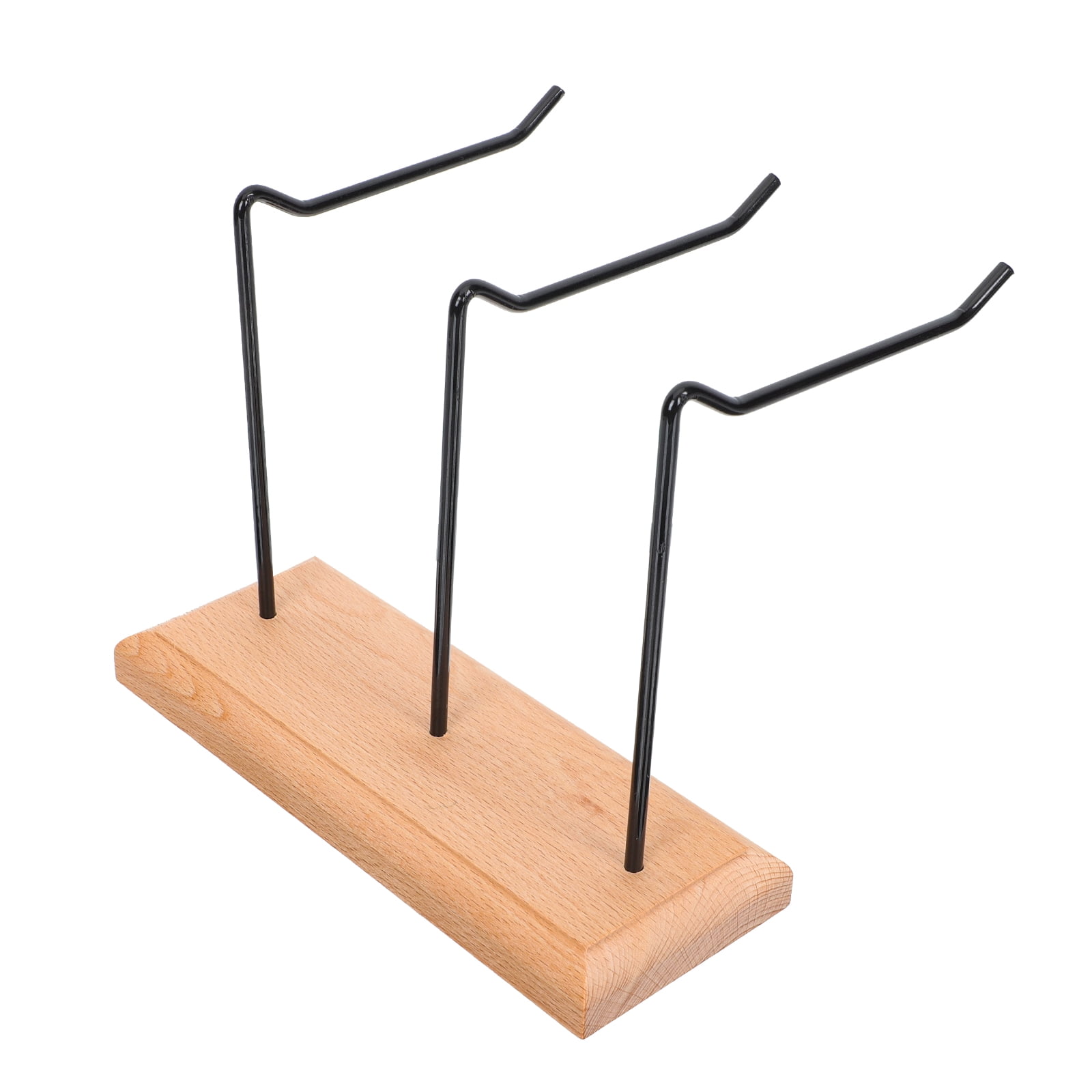 Wooden Base Iron Jewelry Rack Desktop Jewelry Rack Wooden Necklace