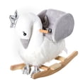 thumbnail image 1 of Wooden Base Plush Seat Kids Ride on Horse Swan Rocker with Sound Safety Belt for Toddlers 18-36 Months White, 1 of 7