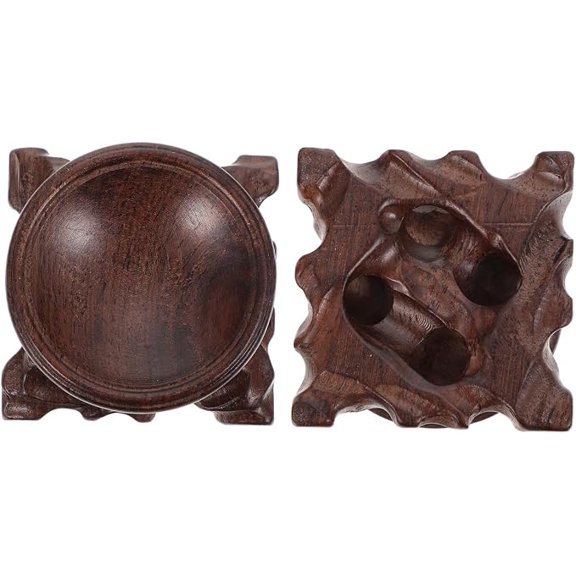 Wooden Base Stand for Crystal Ball Orb Holder Display Pedestal for Geodes Figurines Home Retro Solid Wood Plinth 2-pack 2.36 X 2.36 X 0.98 in