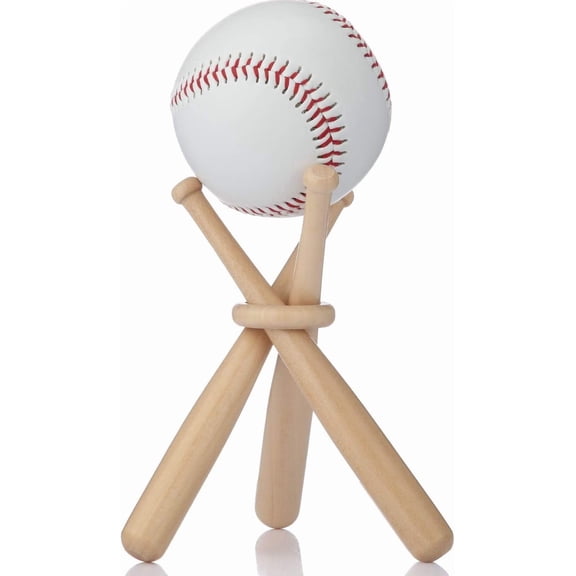 Wood Baseball Stand Holder for Baseball Display, Tabletop Sports Ball Rack