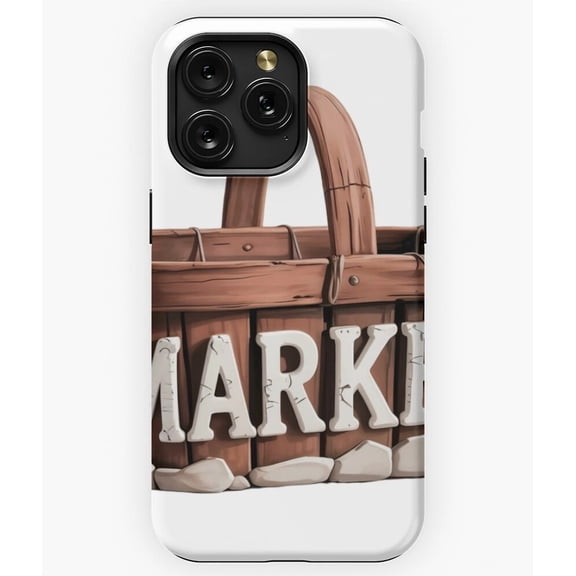 Wooden Basket with MARKET Text M3114 Phone Case for iPhone 17 16 15 14 13 12 11 Pro Max