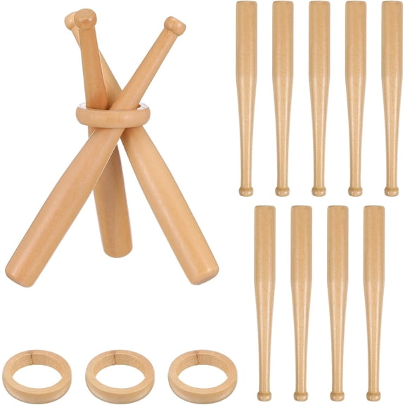 Wooden Bat, Mini Baseball Bats, Unpainted, with Baseball Stand Holder, for DIY Painting, Crafts, Party Favors