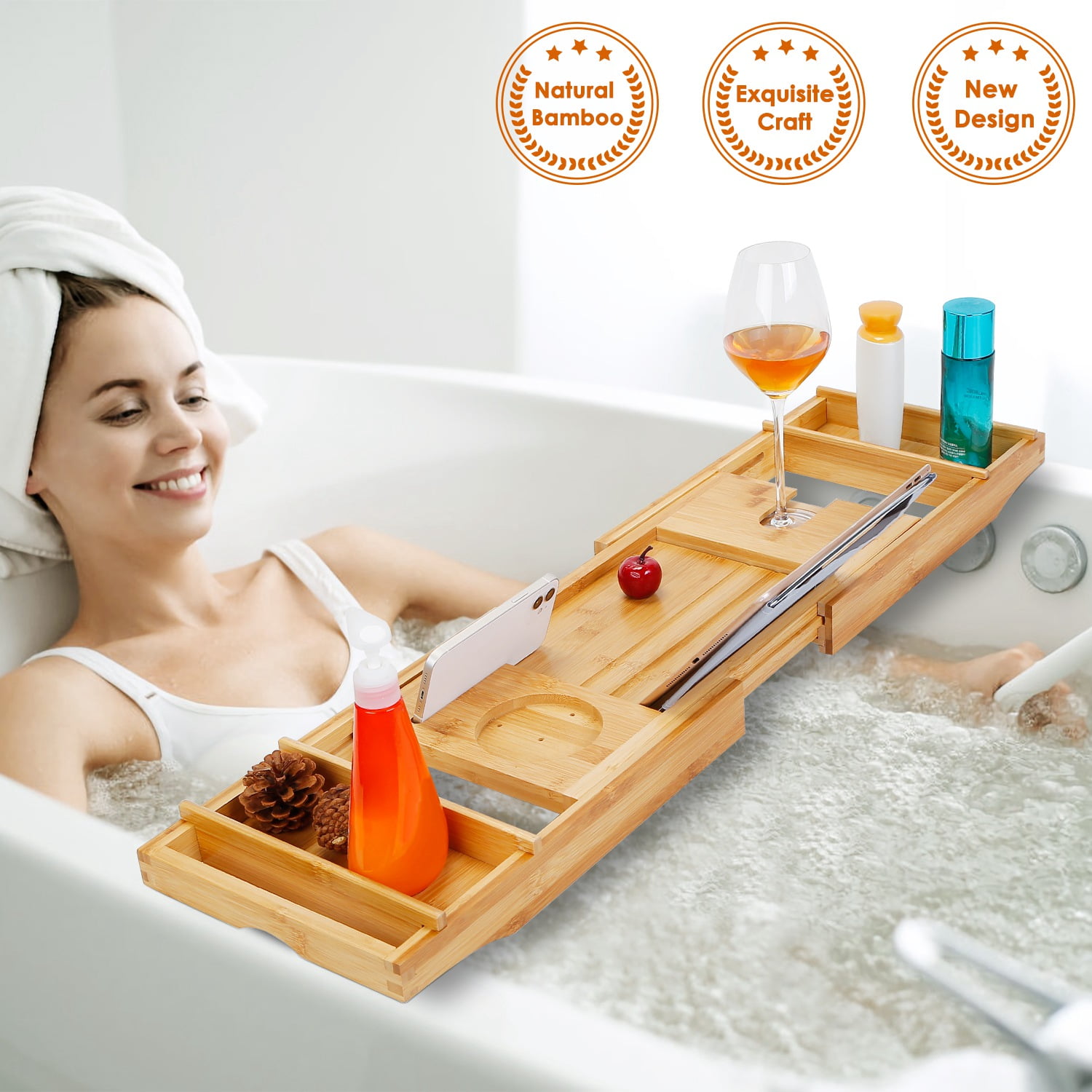 NATURAL WOODEN BATH Caddy / Bath Shelf / Bath Accessories / Live Edge Bath  Table / Bath Tray / Bathroom Decor / Bathtub Caddy / Gift for Her 
