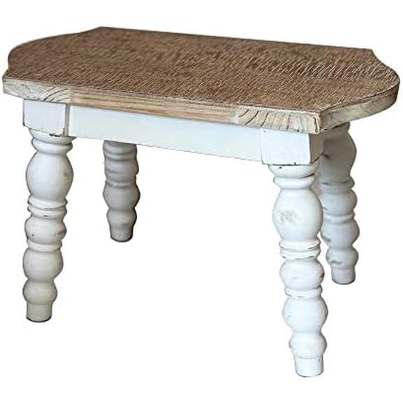 Wooden Bathroom Farmhouse Step Stool, Wood Foot Stool for Adults Kids, Bedside Step Plant Stand for Kitchen