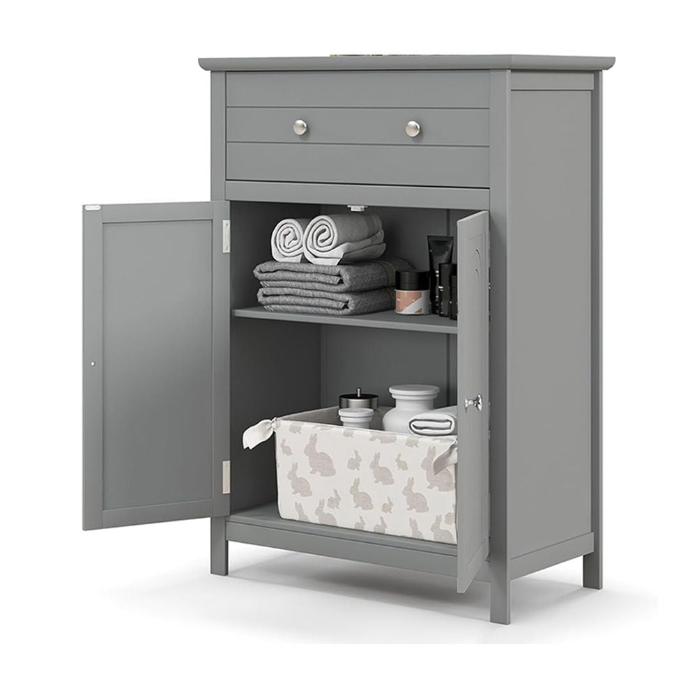 Wooden Bathroom Storage Cabinet, Modern Bathroom Organizer Cabinet with ...