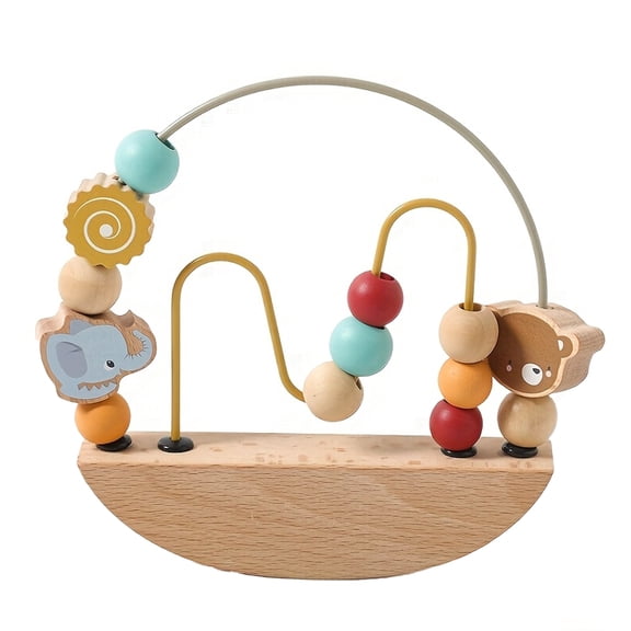 Wooden Bead Maze Activity Center, 10 Wire Maze Sensory Station for Fine Motor Skill Development & Hand-Eye Coordination Improvement, Desktop Skill Building Accessory