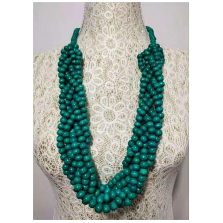 Wooden Bead Necklace Statement Boho Beaded Necklace N512