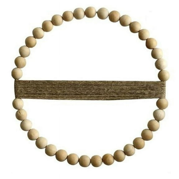 Wooden Bead Round Garland Farmhouse Decor Decoration Bohemian Wall Front Door Decoration,Large Wooden Beads