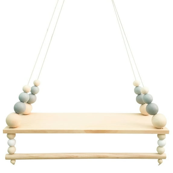 Wooden Bead Shelf Wooden Hanging Shelf Decorative Flowerpot Holder Unique Shelf Potted Succulent Holder Bookshelf Plant Display Stand Family Shelf Decorate Hanger