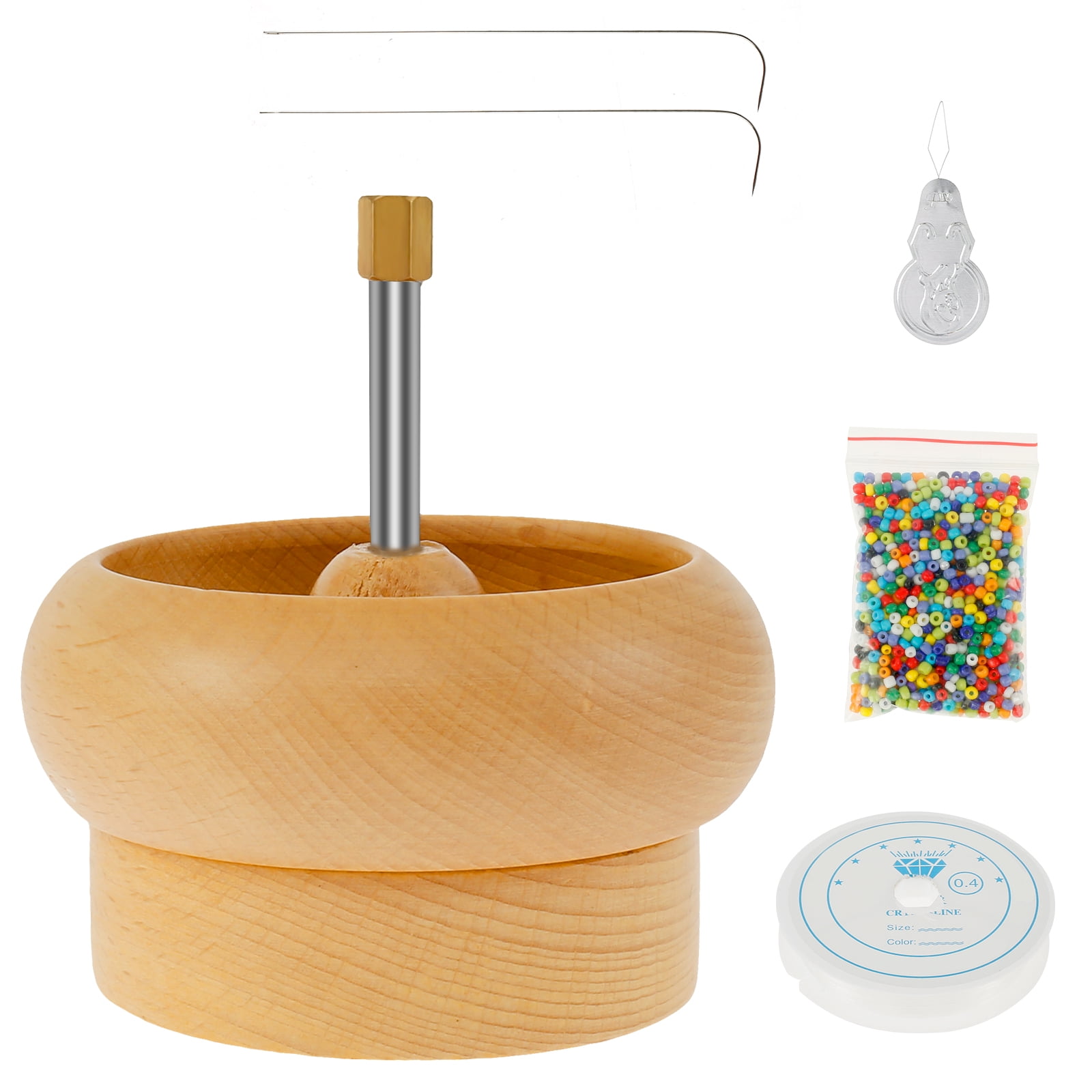 Wooden Bead Spinner Set Portable Spin Bead Loader Effort-Saving Spin  Beading Bowl Manual Jewelry Making Bead Spinner with Multicolored Beads  Crystal