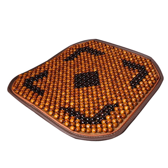 WHAMVOX 1Pack Wood and Bamboo Beaded Seat Cover for Drivers and Office Workers Summer Use Anti-Slip 17.3X17.3X0.4In