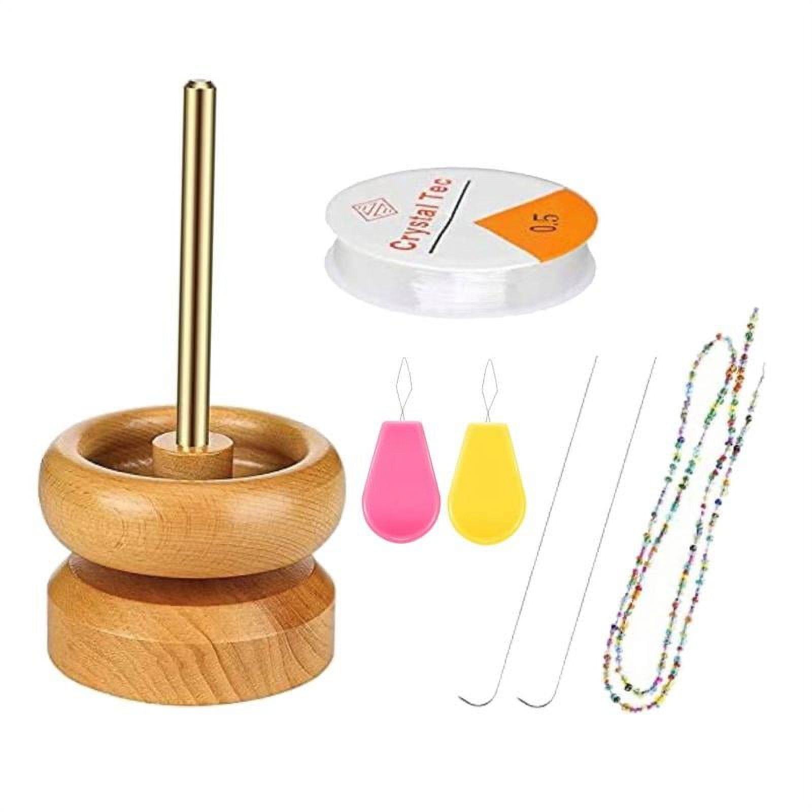 Buy Pine Wood Bead Spinner Decorated with Steel Needle at ShopLC.