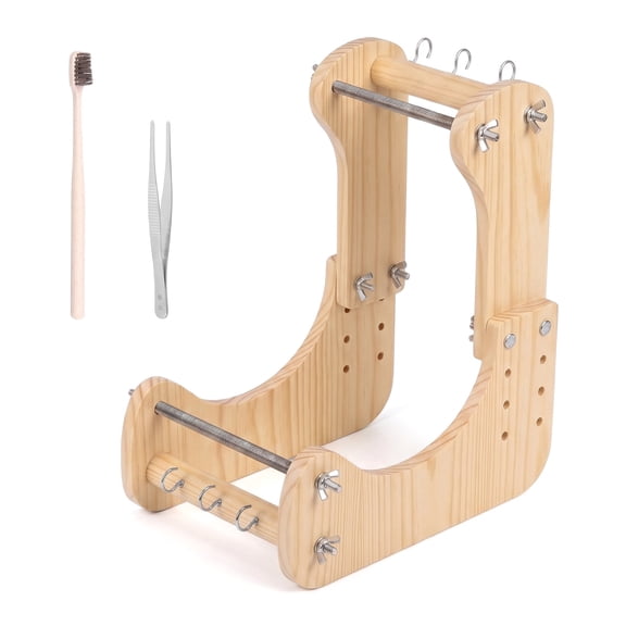 Wooden Beading Loom Kit Adjustable DIY Bead Weaving Frame with Tools