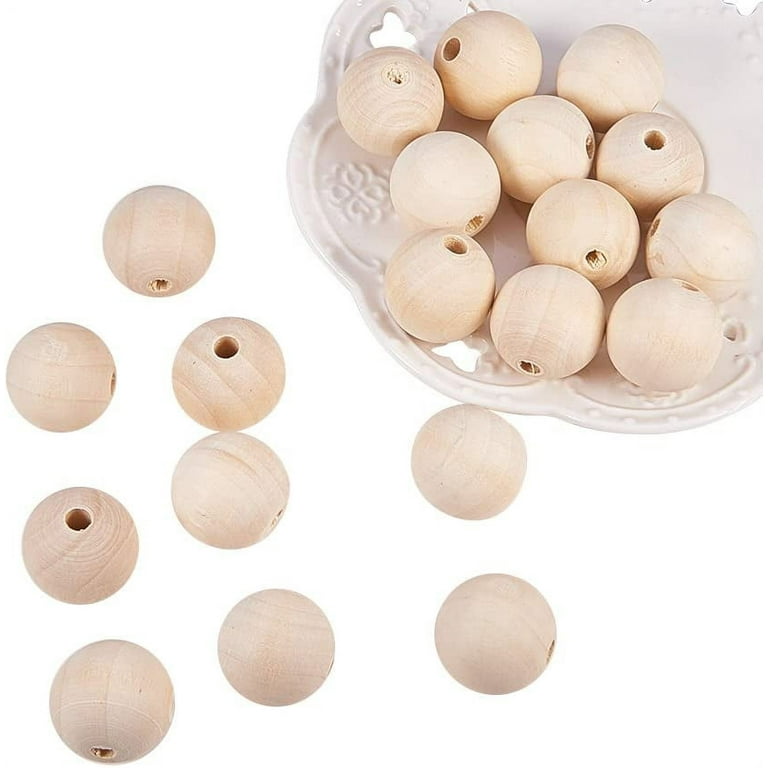 100 Pcs Natural Wooden Beads for Braids and Jewelry