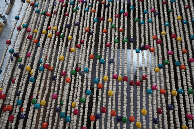 Wooden Beads, Acrylic  Beads Curtain (5 Feet Height multi String Suitable for 2.5 to 3 Feet Width) Transparent