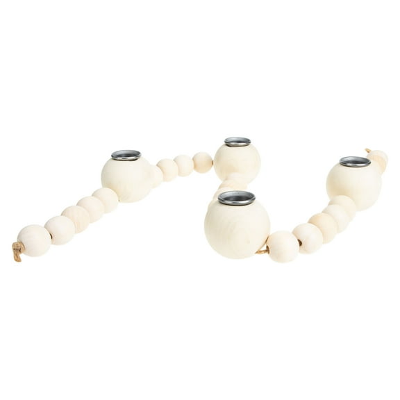 WASHWEPE Wood Tealight Candles Holder Iron Material Khaki 1Pack 3.1x19.7In