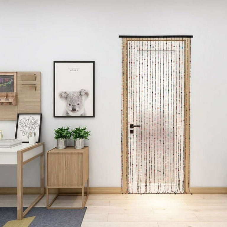 Beaded Door Natural Bamboo Door Curtain Natural Bamboo Beaded Door