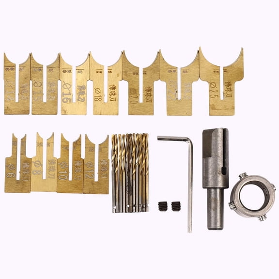 Wooden Beads Drill Bit Blade Milling Cutter Set 24Pcs Cemented Carbide Spherical Buddha Beads Woodworking Tool Kit
