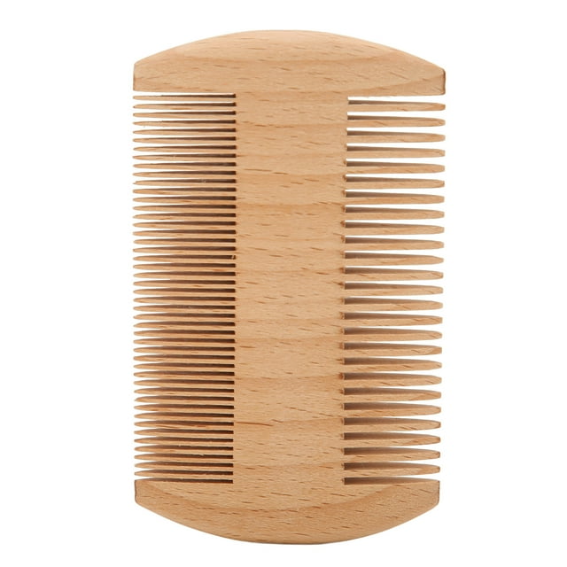 Wooden Beard Comb Professional Portable Double Sided Fine Teeth Lice