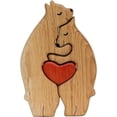 thumbnail image 1 of Wooden Bears Family Art Puzzle, Wooden Family Blocks Hand Carved Couple Animal Figurine, Wooden Sculpture, Christmas, Birthday Gifts for Mom, Dad (A), 1 of 5