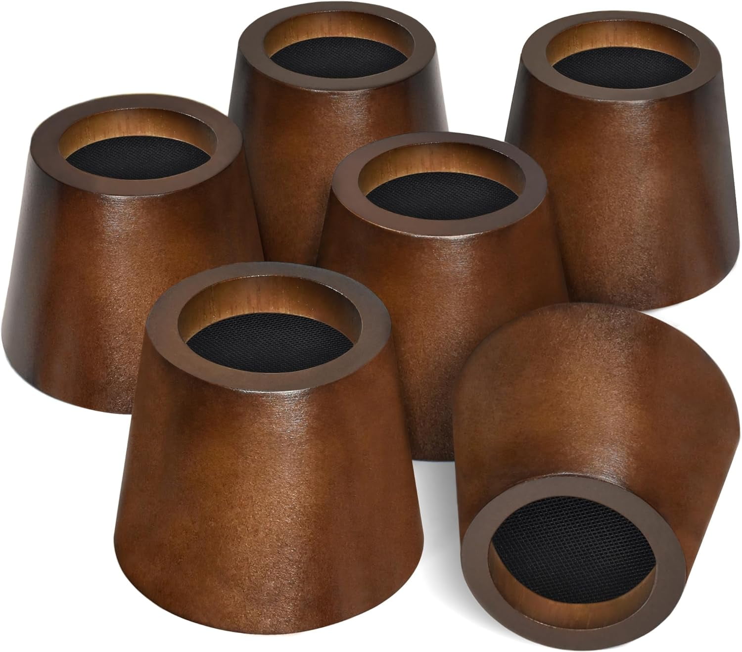 Wooden Bed Risers 3 Inch Round Furniture Risers Set of 6, Heavy Duty