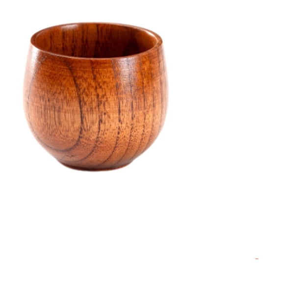 Wooden Beer Mug Coffee Cup Natural Wood Drinking Vessel Heat Resistant Retro Style for Home Office