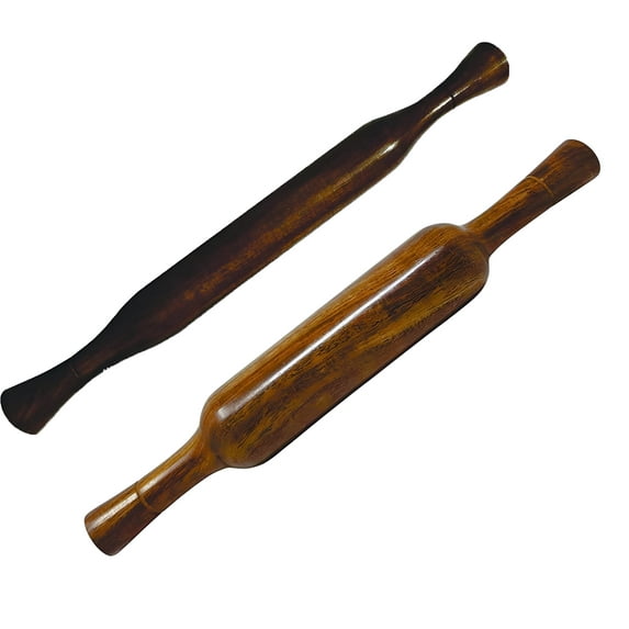 Wooden Belan, Shisham Wood 12-14 Inch + Free Thin Gujrati Belan 12-14 inch, Rolling Pin (Pack of 2)