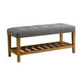 thumbnail image 1 of ACME Charla Bench in Gray and Oak, 1 of 4
