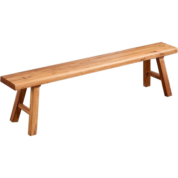 Wooden Bench Indoor – Rustic Farmhouse Narrow Entryway Bench with Slim Skinny Design, Natural Solid Wood, Perfect for Dining Room, Bedroom, or End of Bed, 31.5in Length