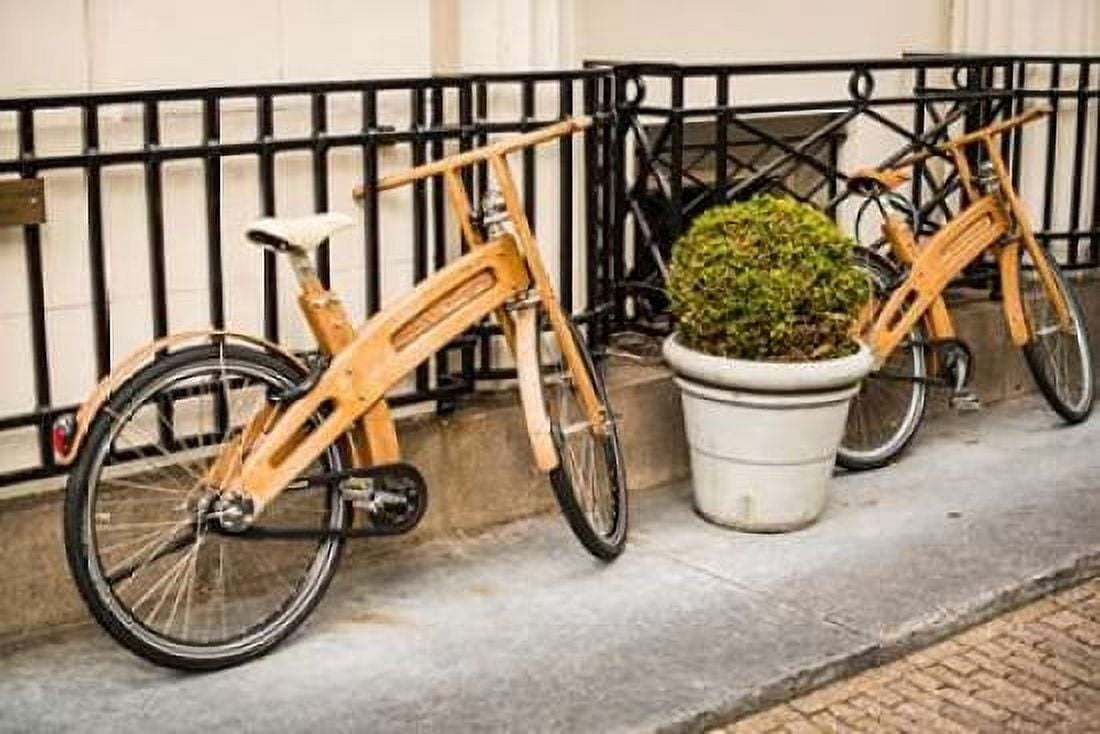 Wooden Bicycles in Amsterdam Canvas Art - Erin Berzel (12 x 18)