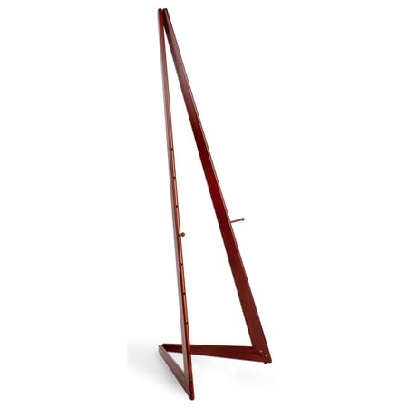 Wooden Bifold Display Easel with 2 Height-Adjustable Pegs, 65"h Floor-Standing Art Easel for Indoor Use - Cherry, Wood (BFE6CC)
