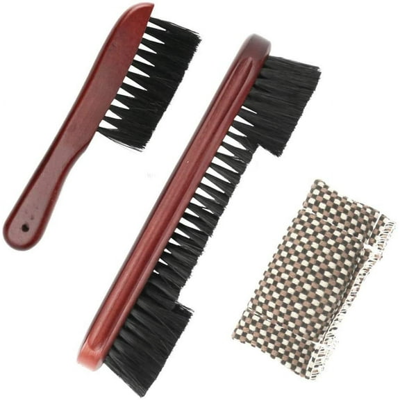 Wooden Billiards Pool Table and Rail Brush Set with Cue Shaft Burnisher, Pool Table Accessories Brush Kit for Pool Snooker Table Cleaning and Maintenance