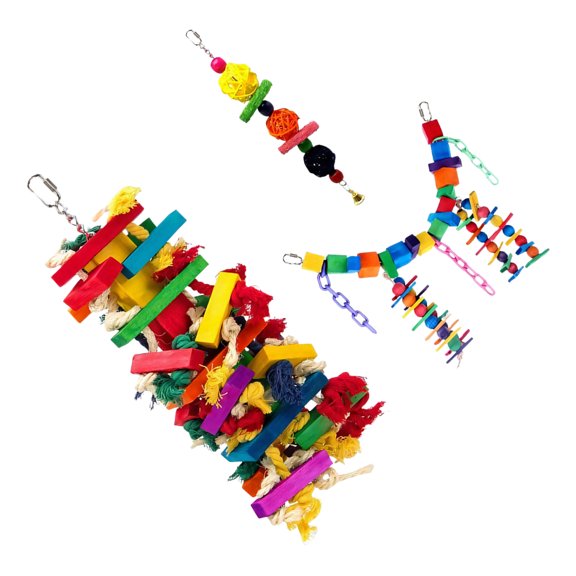 Wooden Bird Activity For Sun Conures Cockatiels Parakeets Macaws Chewing Sticls With Safe Dyes