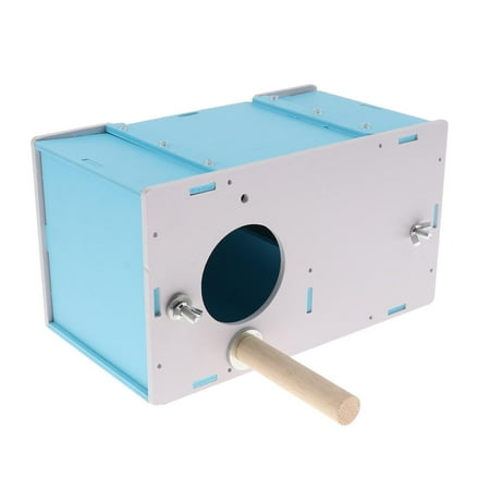 Wooden Bird Breeding Box Bird House, Hatching ing for Bird/Pearly /Peony, 26.5 x x 15cm Blue