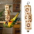 thumbnail image 1 of Wooden Bird Chew Toy, Hanging Parrot Foraging Blocks with Bell and Metal Hook, Cage Enrichment Toy for Small to Medium Parakeets Cockatiels Conures Caique, 1 of 7