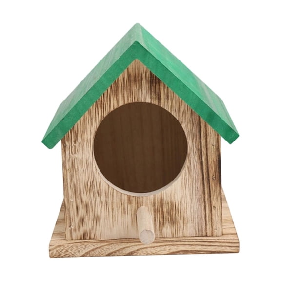 Wooden Bird House, Hanging Birdhouse for Outside, Wooden Nests Box Garden Patio DIY Decorative for Robin Budgie Swallow Little Sparrow Finch Throstle or Medium Size Birds, Green