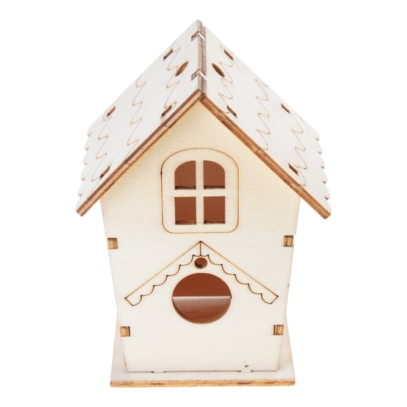 Wooden Bird House Nest DIY Handmade Crafts Decorative Simulated Box for Bluebird