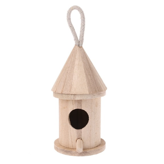 Wooden Bird House Solid Birdhouse Weatherproof Wind Proof Nice Bird Nest Designed with Perches for Small Birds