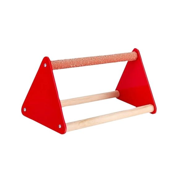 Wooden Bird Perch Stand for Chicks Small Parakeet Training Exercise Toys Natural Wood Branches with Safety Screws RED 7 X 5"