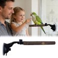 thumbnail image 1 of Wooden Bird Perch with Window Suction Cup Mount Natural Wood Stand for Parrots & Small Birds Removable Activity Perch for Cage Window Balcony 9.8" x 2.6" x 2.6", 1 of 5