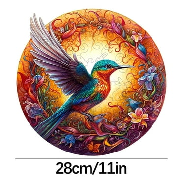 Wooden Bird Puzzle, Unique Puzzle For Adults, Bird Design Puzzle, Wooden Puzzle, Bird Round Wooden Puzzle Gift, Perfect Home Games And Decoration