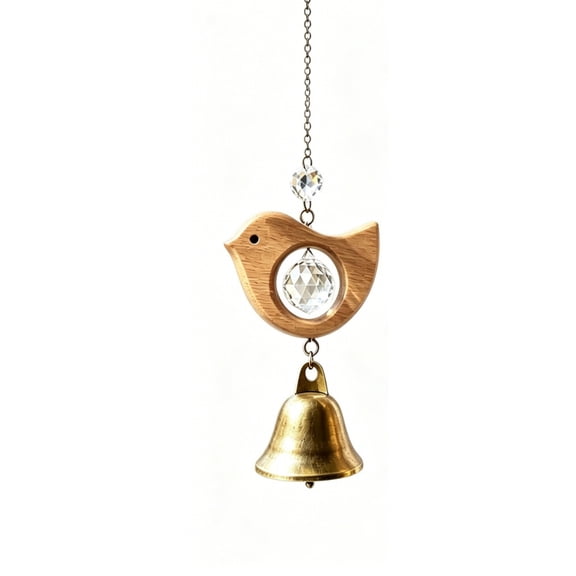 Wooden Bird Sun Catcher Hanging Crystal Prism Rainbow Generator Window Hanging Light Refractor