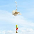 Wooden Bird Wind Chime Hanging Hanging Hummingbird Solar Lights Outdoor