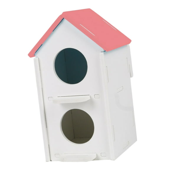 Wooden Birdhouse Bird breeding box, Small Hanging Birdhouse Outdoor, Garden Patio Decor Bird House for Sparrow Hummingbird Finch Wren Swallows - Pink