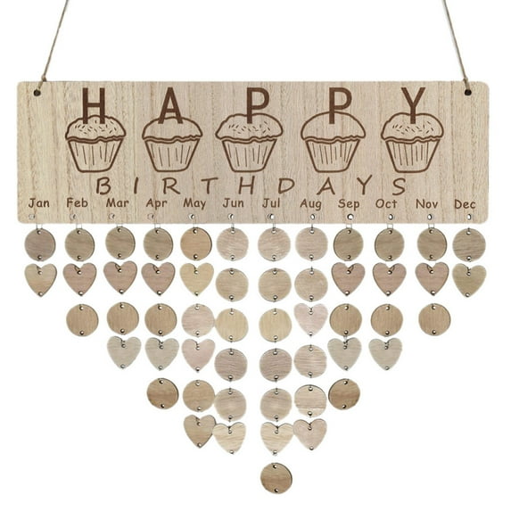 Wooden Birthday Reminder Calendar Board Party Party Home Wall Decoration Crafts